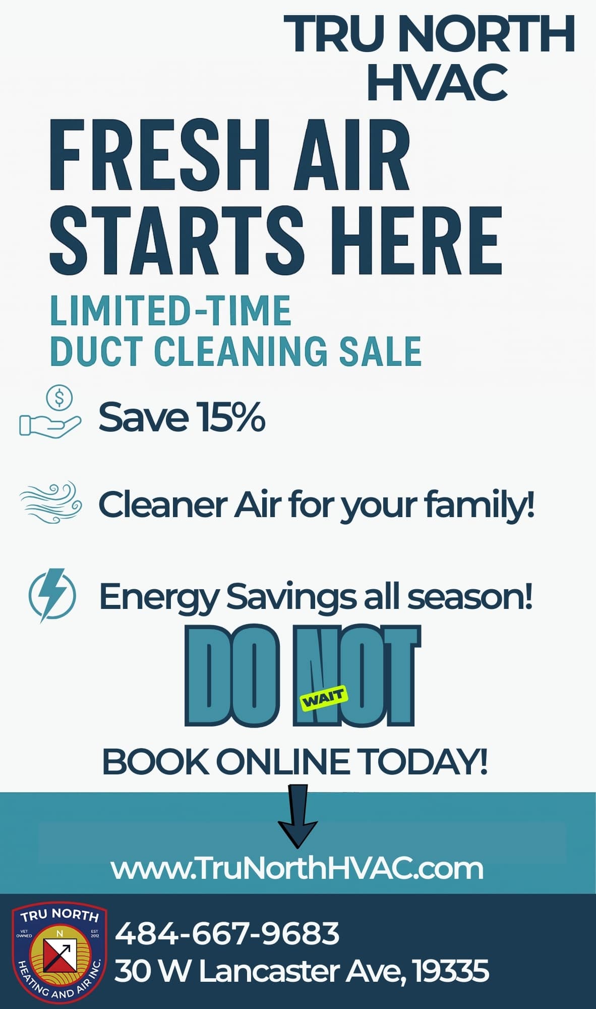 Duct Cleaning Sale - 15% Off